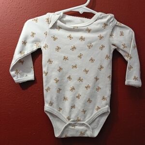 Adorable White Bear Print Kids One Piece